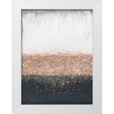 Crystal Rain Dusty Rose White Modern Wood Framed Art Print by Storms, Alyson