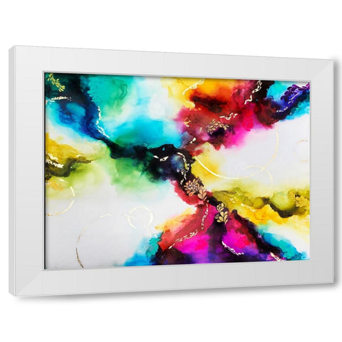 Rainbow Gold White Modern Wood Framed Art Print by Storms, Alyson
