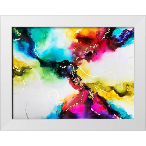 Rainbow Gold White Modern Wood Framed Art Print by Storms, Alyson