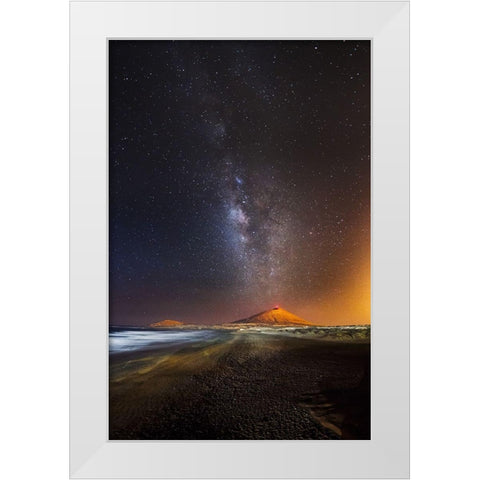 Star Eruption White Modern Wood Framed Art Print by Macia, Ivan