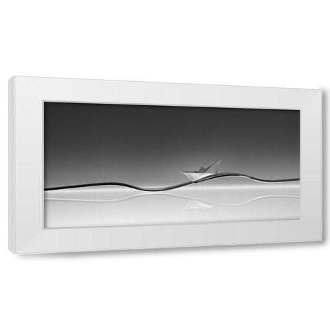 Wave White Modern Wood Framed Art Print by Jonas, Nadav