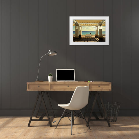 Le Macditerranace White Modern Wood Framed Art Print by Schuurmans, Wim
