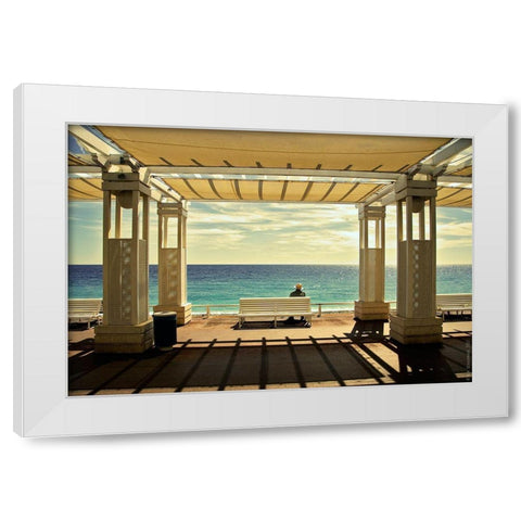 Le Macditerranace White Modern Wood Framed Art Print by Schuurmans, Wim
