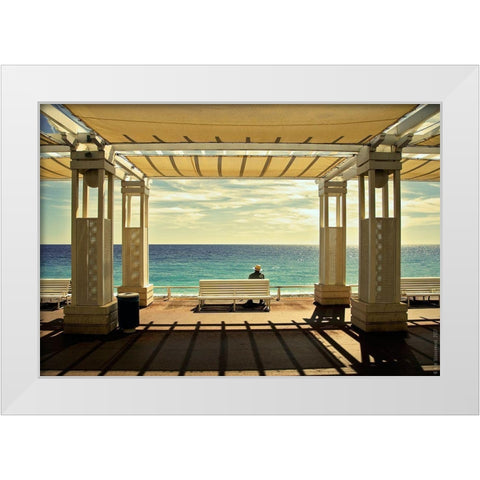 Le Macditerranace White Modern Wood Framed Art Print by Schuurmans, Wim