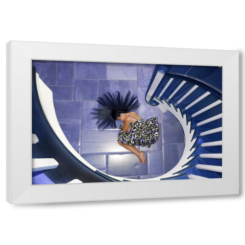 Violet White Modern Wood Framed Art Print by Repelnig, Hans