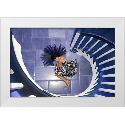 Violet White Modern Wood Framed Art Print by Repelnig, Hans
