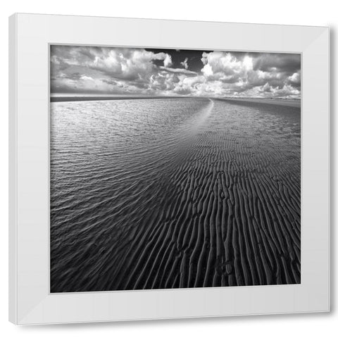 Ocean A Clouds White Modern Wood Framed Art Print by Meyerdierks, Carsten