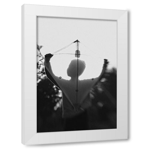 Q Play A Kite 2 Q White Modern Wood Framed Art Print by Satriani, Jay