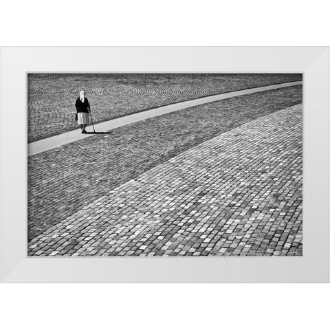 Way Of Life White Modern Wood Framed Art Print by Balenzategui, Kike