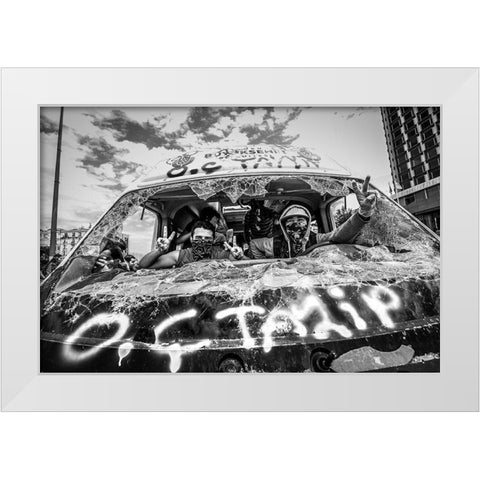 Taksim Victory White Modern Wood Framed Art Print by Bilgin, Mehmet