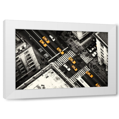 Yellow Flow White Modern Wood Framed Art Print by Kloren, Stefan