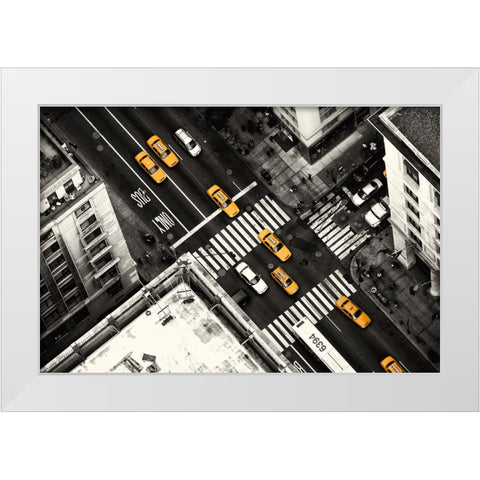 Yellow Flow White Modern Wood Framed Art Print by Kloren, Stefan