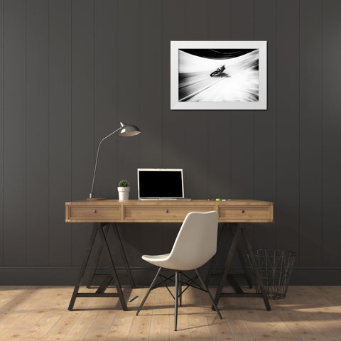 A Smoother Road White Modern Wood Framed Art Print by Abrantes, Paulo