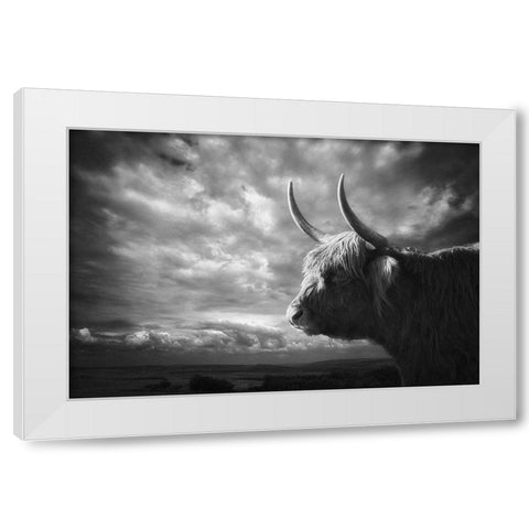 The Highlands White Modern Wood Framed Art Print by Droste, Holger