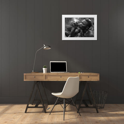 This Is The Beginning Of The End White Modern Wood Framed Art Print by Eichelberg, Amnon