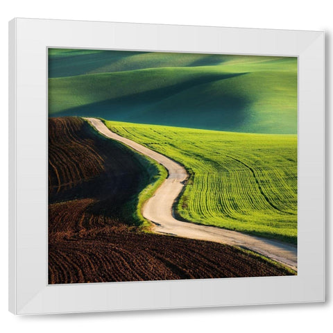 Road White Modern Wood Framed Art Print by Browko, Krzysztof