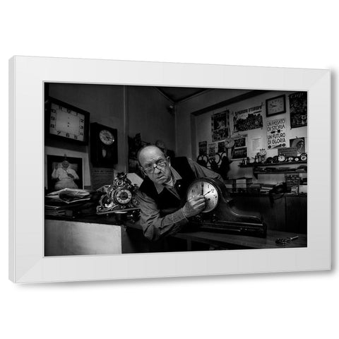 Exact Time.... White Modern Wood Framed Art Print by Grambone, Antonio