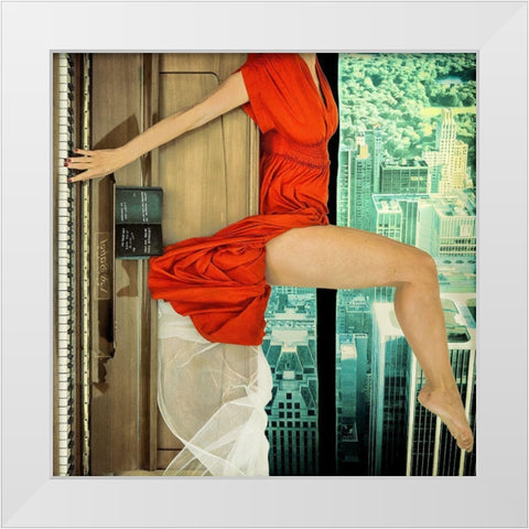 Crescendo White Modern Wood Framed Art Print by Ambra