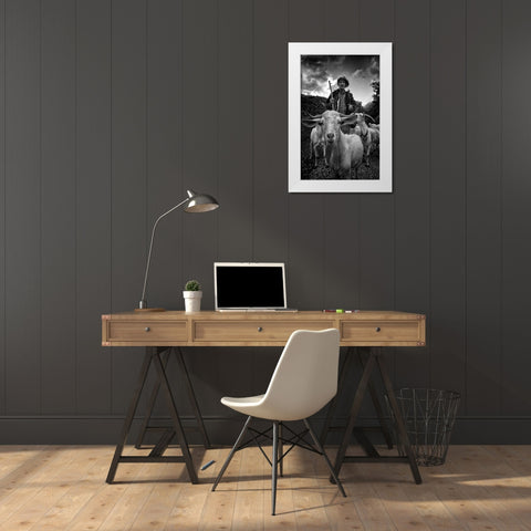 Untitled White Modern Wood Framed Art Print by Ozciftci, Nuri