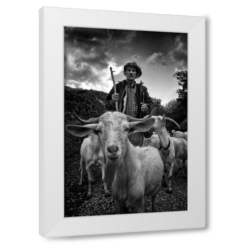 Untitled White Modern Wood Framed Art Print by Ozciftci, Nuri