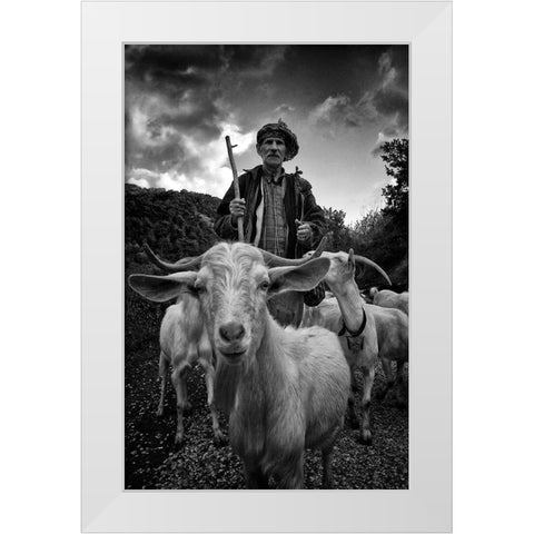 Untitled White Modern Wood Framed Art Print by Ozciftci, Nuri