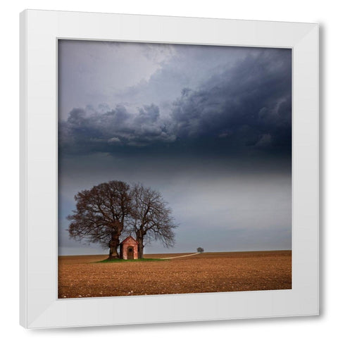 The Width Of The Alb White Modern Wood Framed Art Print by Schumacher, Nicolas