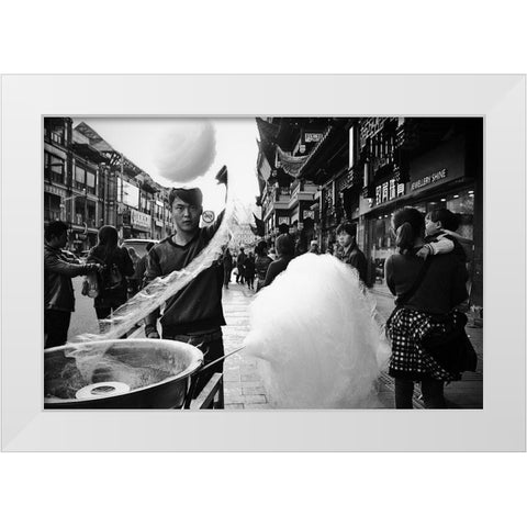 Shanghai,China.2013. White Modern Wood Framed Art Print by Nakada, Hiroyuki