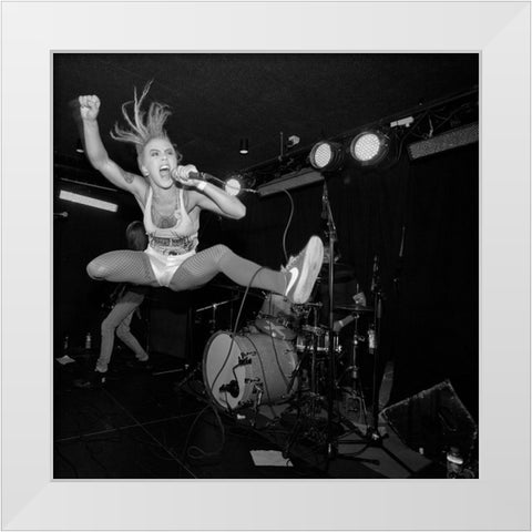 Jump White Modern Wood Framed Art Print by Moberg Jessen, Henrik