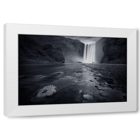 Behind The Curtain White Modern Wood Framed Art Print by Del Grosso, Sebastien