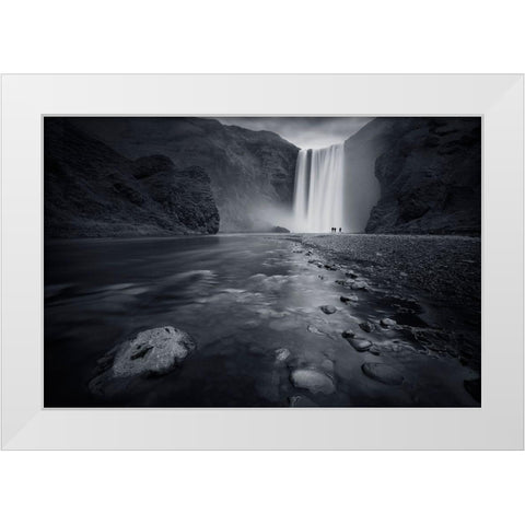 Behind The Curtain White Modern Wood Framed Art Print by Del Grosso, Sebastien