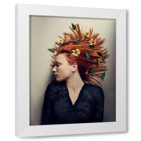 Autumn White Modern Wood Framed Art Print by Lazarov, Dimitar