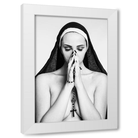 Sacred And Profane White Modern Wood Framed Art Print by Genovesi, Igor