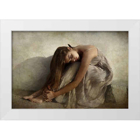 Saudade White Modern Wood Framed Art Print by Mest, Olga