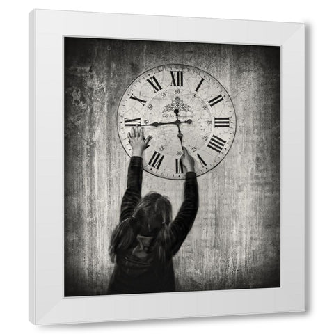 Please Move Faster-I Want To Grow Up !!! White Modern Wood Framed Art Print by Depaepe, Yvette
