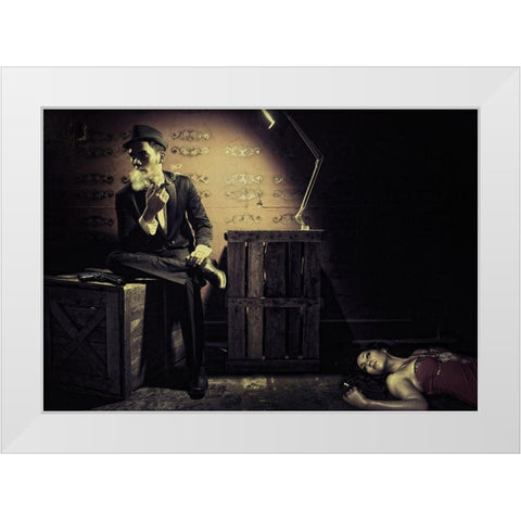 Killing Me Softly White Modern Wood Framed Art Print by Hardibudi