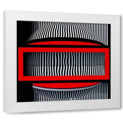 Red Frame With Attitude White Modern Wood Framed Art Print by Pearson, Wayne