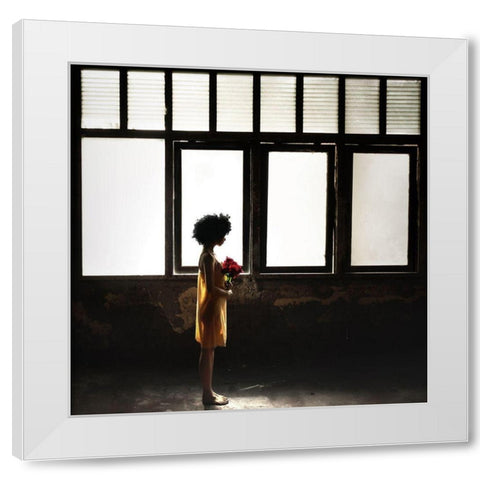 Hope White Modern Wood Framed Art Print by Bhs, Fahmi