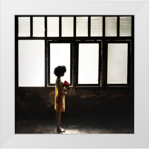 Hope White Modern Wood Framed Art Print by Bhs, Fahmi