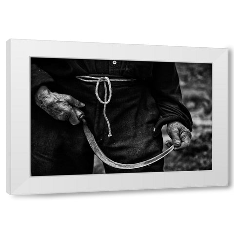 La Balanza White Modern Wood Framed Art Print by J. Lopez, Renato