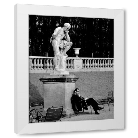Jardin Du Luxembourg White Modern Wood Framed Art Print by Breton, Stephane