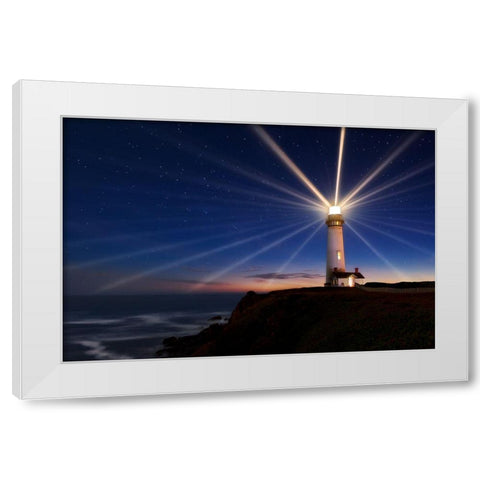 Lighting Of The Lens White Modern Wood Framed Art Print by Morgan, Miles