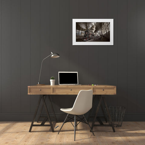 Last From Mohicans White Modern Wood Framed Art Print by Laudin, Dmitry