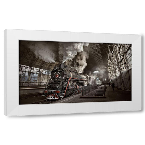 Last From Mohicans White Modern Wood Framed Art Print by Laudin, Dmitry