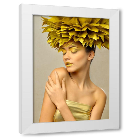 Gabi White Modern Wood Framed Art Print by Tonov, Ivan