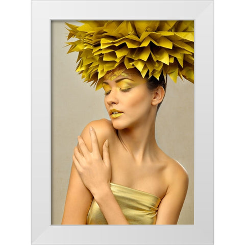 Gabi White Modern Wood Framed Art Print by Tonov, Ivan