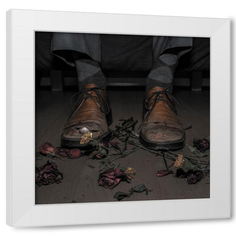 Bad Times For Poets White Modern Wood Framed Art Print by Gali, Marcos