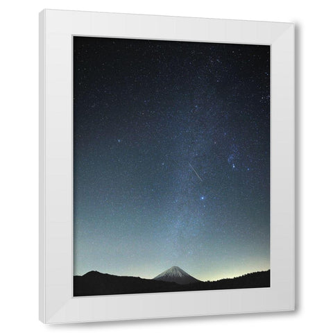 Meteor Night White Modern Wood Framed Art Print by Koga, Hiroaki