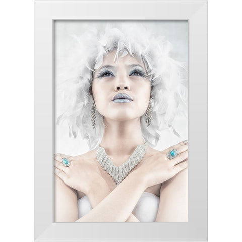 The Swan Queen White Modern Wood Framed Art Print by Boer, Faldhy