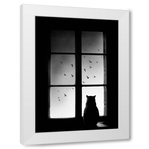 winter is coming White Modern Wood Framed Art Print by Pucic, Mario