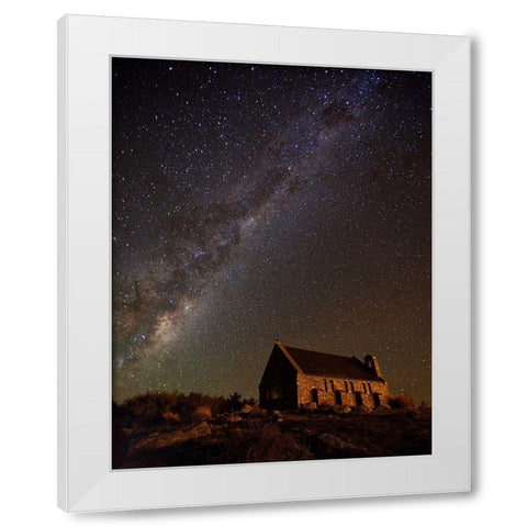 Church Of The Good Shepherd White Modern Wood Framed Art Print by Zhang, Yan